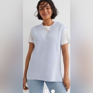 H&M Rib-knit Sweater Vest in Light Blue